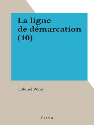 cover image of La ligne de démarcation (10)